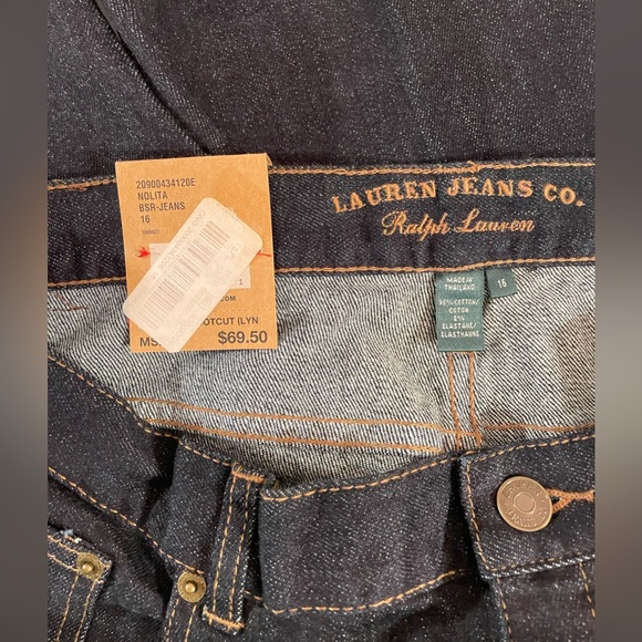 Ralph Lauren, NEW Classic Bootcut Stretch Dark Wash Size 16” W X 31” L - Picture 11 of 12
